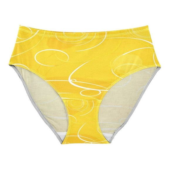 Women's Underwear Yellow Circles and Lines Hipster Panties Underwear for women, X-Small