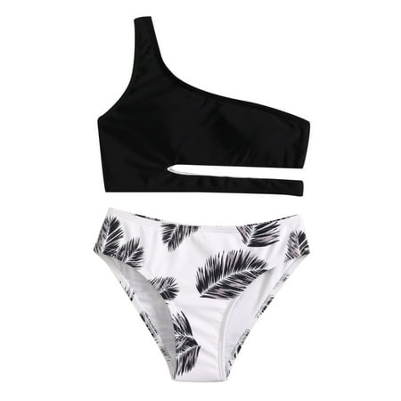 

Kids Toddler Baby Girls Swimsuit Spring Summer Print Cotton Sleeveless Dry Beach Swimwear Swimsuit Swimming 2PC Bikini Clothes