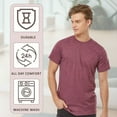 thumbnail image 6 of Men's Poly-Rich Bulk T-Shirt, 65/35 Polyester/Ring-Spun USA Cotton Assorted Short Sleeve Crewneck Plain Tees (Bright Color 4 Pack, L), 6 of 7