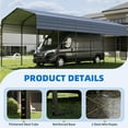 thumbnail image 2 of Erinnyees 14'x30' RV Carport, Heavy Duty CarPort with Reinforced Metal Frame,Outdoor Car-Shed for RV, 2 Vehicles, Truck, Boat and SUV, Gray, 2 of 7