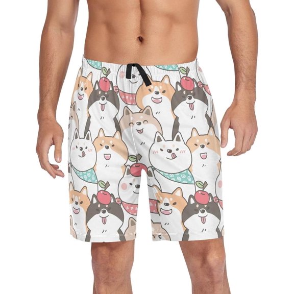 GZHJMY Dog Pajama Pants Short for Men, Lounge Pants Lightweight Men Pajama Bottoms with Drawstring Pockets, Christmas New Year Birthday Gifts, XX-Large