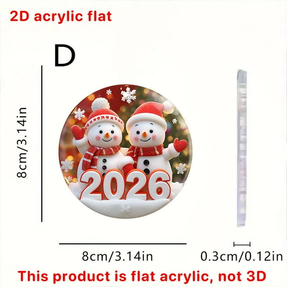 Cheapark 2026 Christmas Acrylic Small Hanging Ornaments - Cute Mini Pendants For Indoor Christmas Tree, Window, Home Holiday Festive Decor