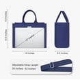 thumbnail image 4 of Bolsa de tela resistente con diseño superior para mujer, color azul marino, 4 of 8