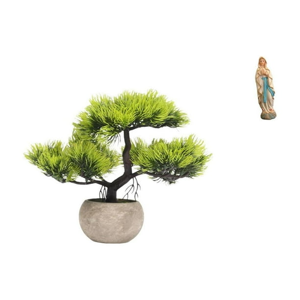 Árbol bonsái artificial,Árbol bonsái artificial para decoración de escritorio de interior y hogar,Estatua de Lutero,Estatua de la Virgen María Figura Colección Religiosa,Figura de resina
