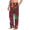 thumbnail image 2 of Xecao Dinosaur Christmas Happy New Year Men's Straight Lounge Pajama Pants: The Ultimate in Comfortable Sleepwear, 2 of 9