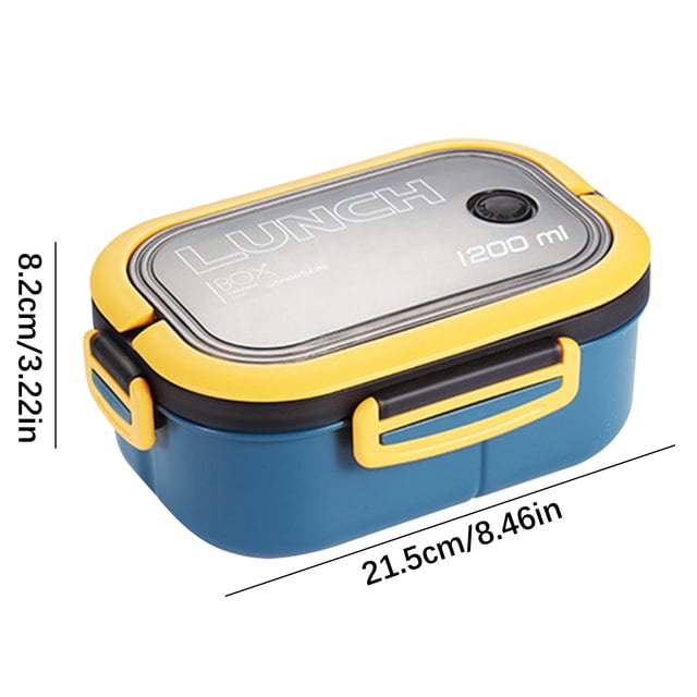 Caja de Almuerzo Bento,Caja de Almuerzo Dividida de Estilo Japonés de Doble Capa,Contenedor de Comidas de Reducción de Oficina de 21x15x9cm,Caja Fuerte de Microondas a Prueba de Fugas,Caja de Almuerzo
