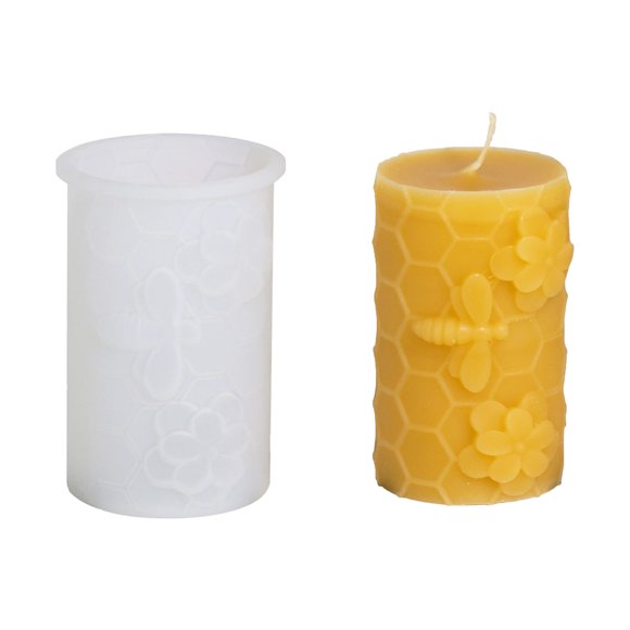 Vela de Silicona con Forma de Panal | Diseño Cilíndrico de Abeja En Relieve | Aromaterapia | Ideal para Regalar | Fácil de Usar | 1 Unidad