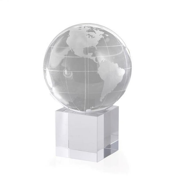 Bey-Berk International R65W 4 in. Acetate Etched Glass Globe with Base, Clear