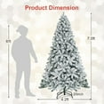 thumbnail image 3 of Gymax 7.5ft Snow Flocked Hinged Artificial Christmas Tree Unlit Holiday Decor, 3 of 9