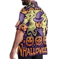 thumbnail image 3 of Halloween Font Men's Poplin Casual Printed Button Down Short Sleeve Summer Beach Shirts Unisex, 3 of 6