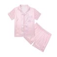 thumbnail image 7 of ATOGUTA Girl's 2 Piece Lounge Set Size 5T-16 Button Down Shirts and Shorts Casual 2 Piece Home Clothing Set Pink, 7 of 7