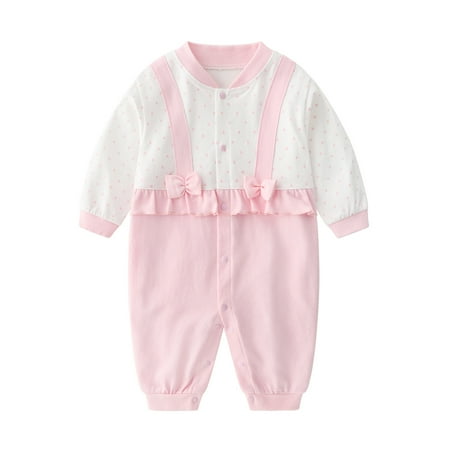 

Odeerbi Baby Infant Boys Girls Clothes Gentleman Jumpsuit Baby Romper College Style Fall Gentleman Style Romper British Indoor Outdoor Jumpsuit Pink 9-12 Months