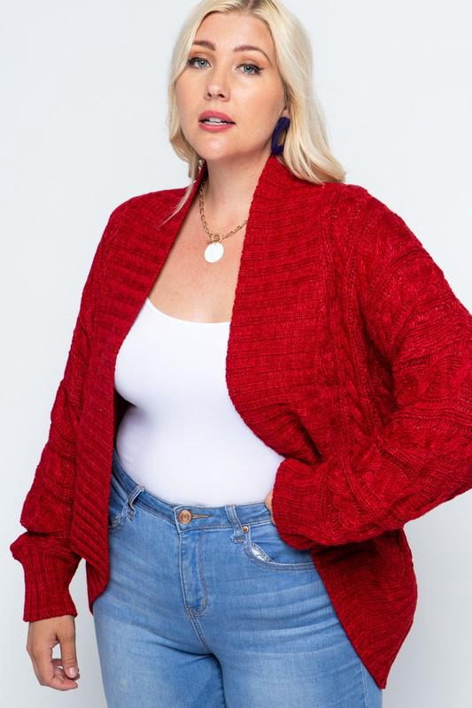 Plus Size Chunky Knit Cable Round 