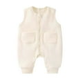 thumbnail image 4 of FAIWAD Toddler Boys Girls Jumpsuit Sleeveless Zipper Button Up Overall Footless Solid Color Outfits, 4 of 6