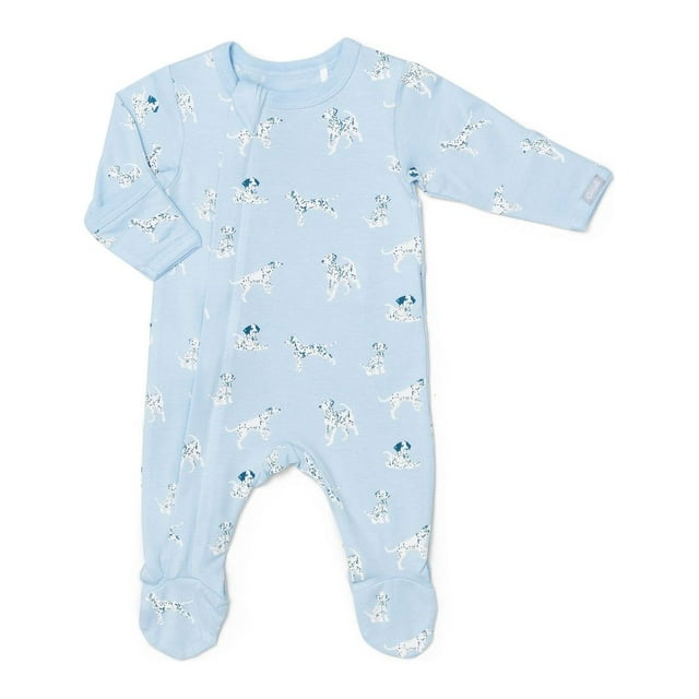 Coccoli Cotton-Modal Zippered Footie Sleeper - Dogs on Skyride (9 Months, 17-20 lbs)