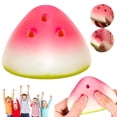 thumbnail image 2 of Shy Toy Watermelon Squishy Stress Relief Toy – Slow-Rising Pinch Music Soft Fruit Fidget, Scented Desk Toy, 2 of 9