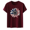 thumbnail image 3 of qipepei 4th of July Outfits for Women American Flag Shirt Patriotic T-Shirts Women's Summer Casual Loose Fitting Independent Day Printed Round Neck Short Sleeved Women's Top, 3 of 3
