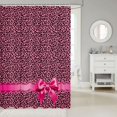 thumbnail image 2 of Manfei Wild Cheetah Animal Pattern Shower Curtain 72Wx72L,Pink Coquette Bowknot Bathroom Curtain, 2 of 5