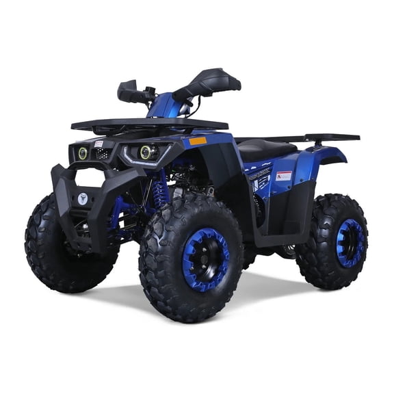 HHH 200cc ATV Upgraded RAPTOR 200 ATV Big Utility 4 wheeler quad with Automatic Transmission Reverse, LED Headlight, Matching Rims, Big 23/22 inches Wheels ( Blue )