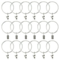 LELE LIFE 18 Pack Curtain Rings with Clips, 2" Diameter Heavy Duty Metal Curtain Hooks for Drapes, Shower Drapery Clips Hangers, Fits up to 1.8" Rod