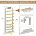 thumbnail image 6 of 8 Tier Over The Door Pantry Organizer, 2 IN 1 Wall Mount or Hanging Spice Rack Seasoning Shelves with Adjustable Basket, Back of Door Organizer and Storage for Kitchen Cabinet and Room Closet, 6 of 9