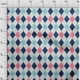 thumbnail image 2 of oneOone Cotton Poplin Denim Blue Fabric Argyle Check Quilting Supplies Print Sewing Fabric By The Yard 42 Inches Wide, 2 of 4