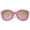Pink-Gold / Magenta Mirror, variant on sunglassLA - Women's Transparent Glitter Frame Ultra Slim Metal Temple Round Sunglasses 56mm - 56mm