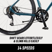 Mongoose Grit Adventure Road Bike, 700c Wheel, 14 Speed, Blue