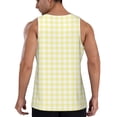 thumbnail image 3 of Xecao Lemon Yellow Checkboard Men's Tank Top Workout Quick Dry Sleeveless Gym Jogging Muscle Shirts Summer Swim Beach Tops, 3 of 9