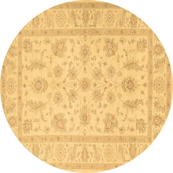 Ahgly Company Indoor Round Persian Brown Traditional Area Rugs, 3' Round