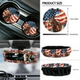thumbnail image 6 of Renewold Horse American Flag Front Car Seat Cover Set with Steering Wheel Cover Seat Belt Pads Center Console Cushion Pad Trash Bin Phone Holder Rearview Mirror Cover Cup Holder Keychain, Pack of 12, 6 of 7