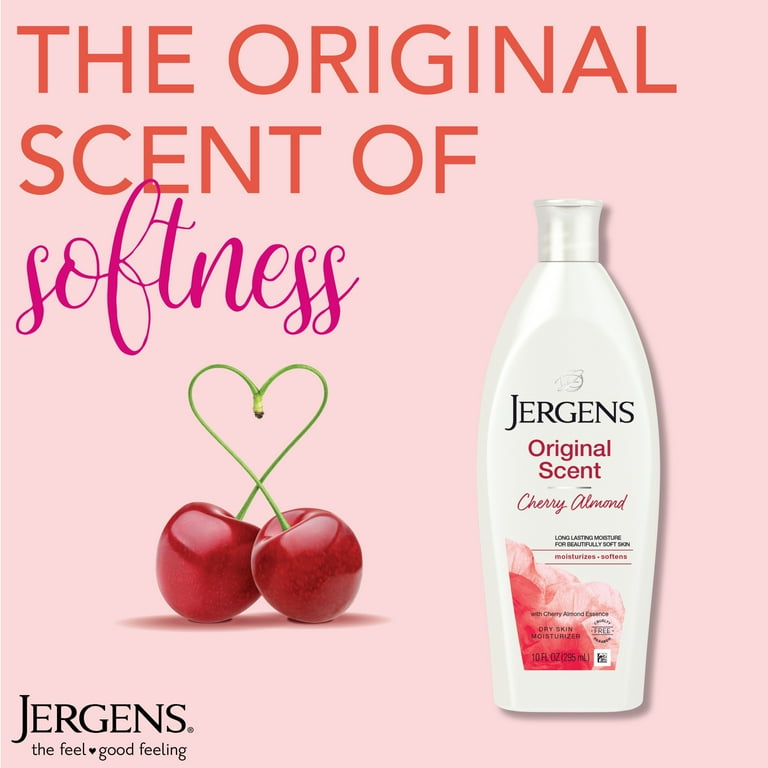 Jergens Hand & Body Lotion, Original Scent with Cherry Almond, Dry