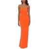 Betsy & Adam Women's Strapless Cutout Detail Scuba Crepe Gown Orange Size 2