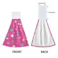 thumbnail image 3 of Haosy 2 Pack Kitchen Wash Cloths with Hanging Loops Absorbent Absorbent Quick Drying Hand Towels, Cloud Star Flower Rainbow Butterfly, 3 of 7