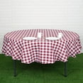 thumbnail image 2 of BalsaCircle Patriotic Veterans Day 90" Burgundy Round Tablecloth Gingham Checkered Polyester Washable 4th of July Linen, 2 of 7