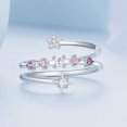 thumbnail image 5 of Tree Leaf-Star Double Ring 925 Sterling Silver Open Ring, 5 of 5