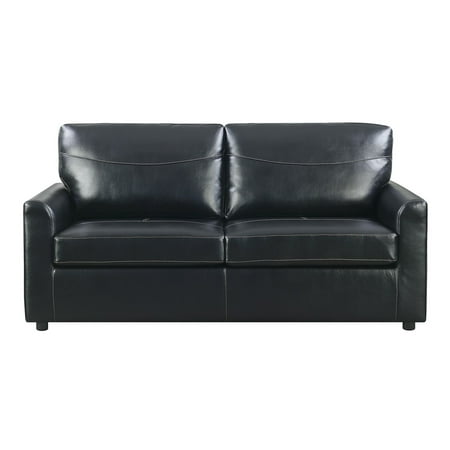 Emerald Home Slumber Black 70 8 Sleeper Sofa With Faux Leather Emerald Home Slumber Black 70 8 Sleeper Sofa With Faux Leather Upholstery And Gel Foam Mattress