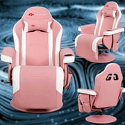 Goplus Massage Gaming Recliner Reclining Racing Chair Swivel w/Cup Holder & Pillow Pink