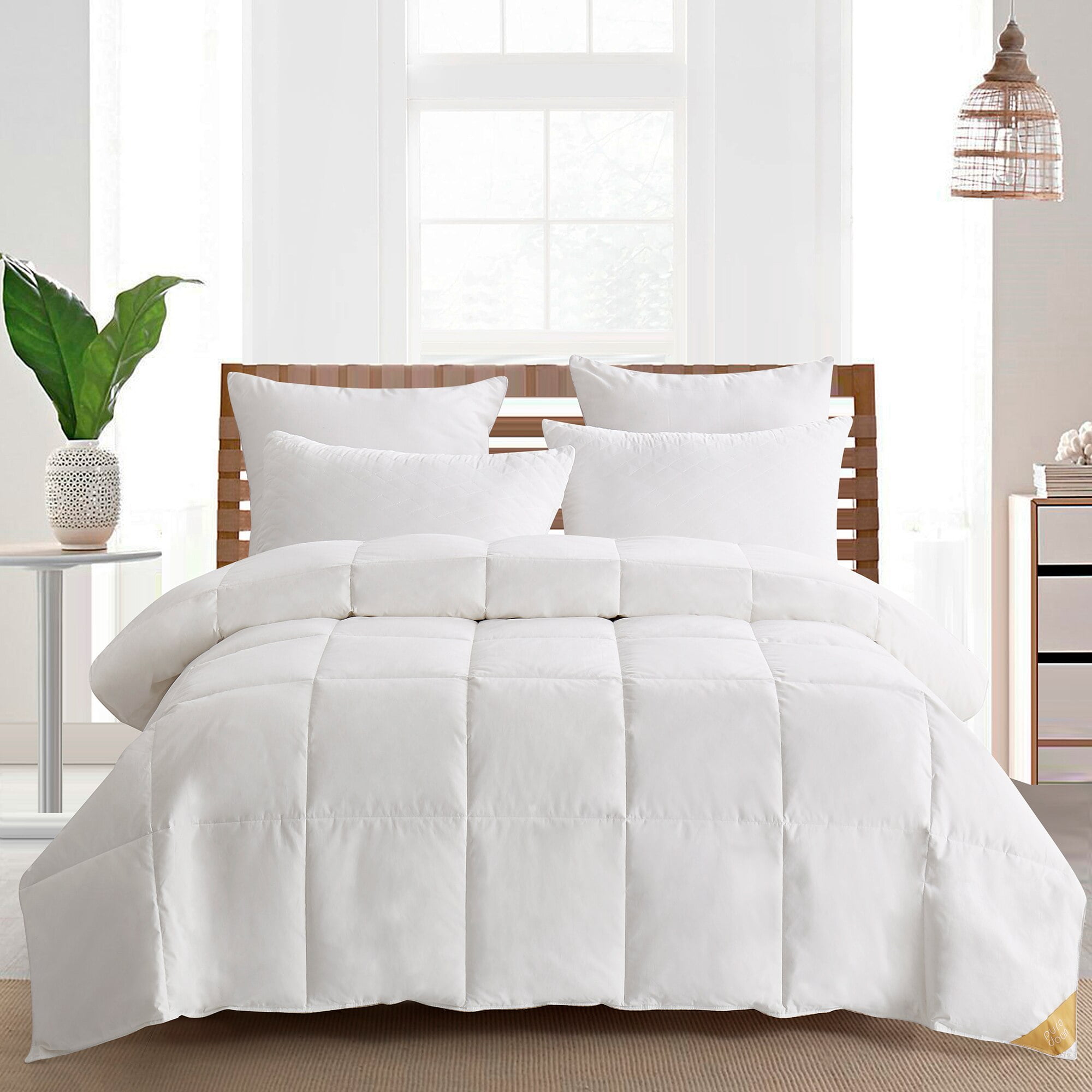 Puredown® White Goose Down Comforter, Lightweight Duvet Insert or Stand
