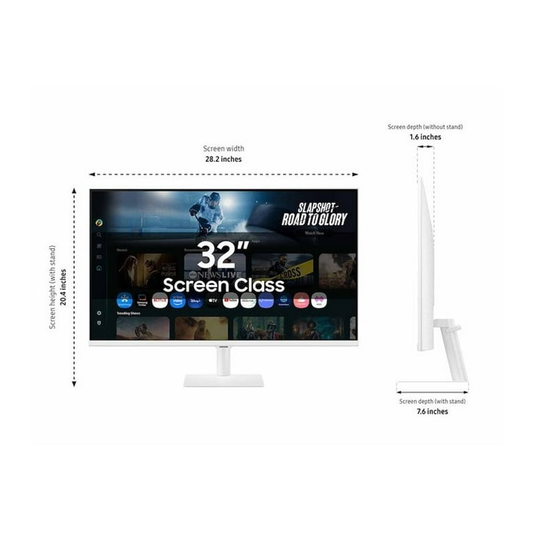 Samsung 32-in Smart Monitor M7 M70F 4K Samsung Vision AI - White