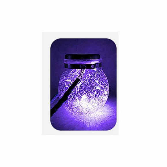Solar Cracked Jar Solar Glass Jar Solar Cracked Glass Jar Glass Mason Jar Purple