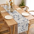thumbnail image 3 of Blue Flower Vintage Table Runner - 120 Inch Long, Kitchen Dining Table Runner Dresser Scarves, Abstract Ethnic Floral Pastoral Farmhouse Decor for Coffee Tables Wedding Party Banquet, 3 of 8