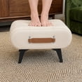 thumbnail image 5 of Leumius Faux Leather Ottoman with Hidden Storage Space,Modern Foot Stool with Handle and Metal Legs for Living Room Bedroom,White, 5 of 10