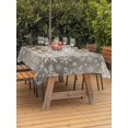 thumbnail image 2 of Outdoor Tablecloth with Umbrella Hole and Zipper, Christmas Snowflakes Rectangle Table Cloth 52x70 Inch Waterproof Tablecloth, Grey Winter Snow Vintage Country Picnic Table Cover for Patio Camping, 2 of 7