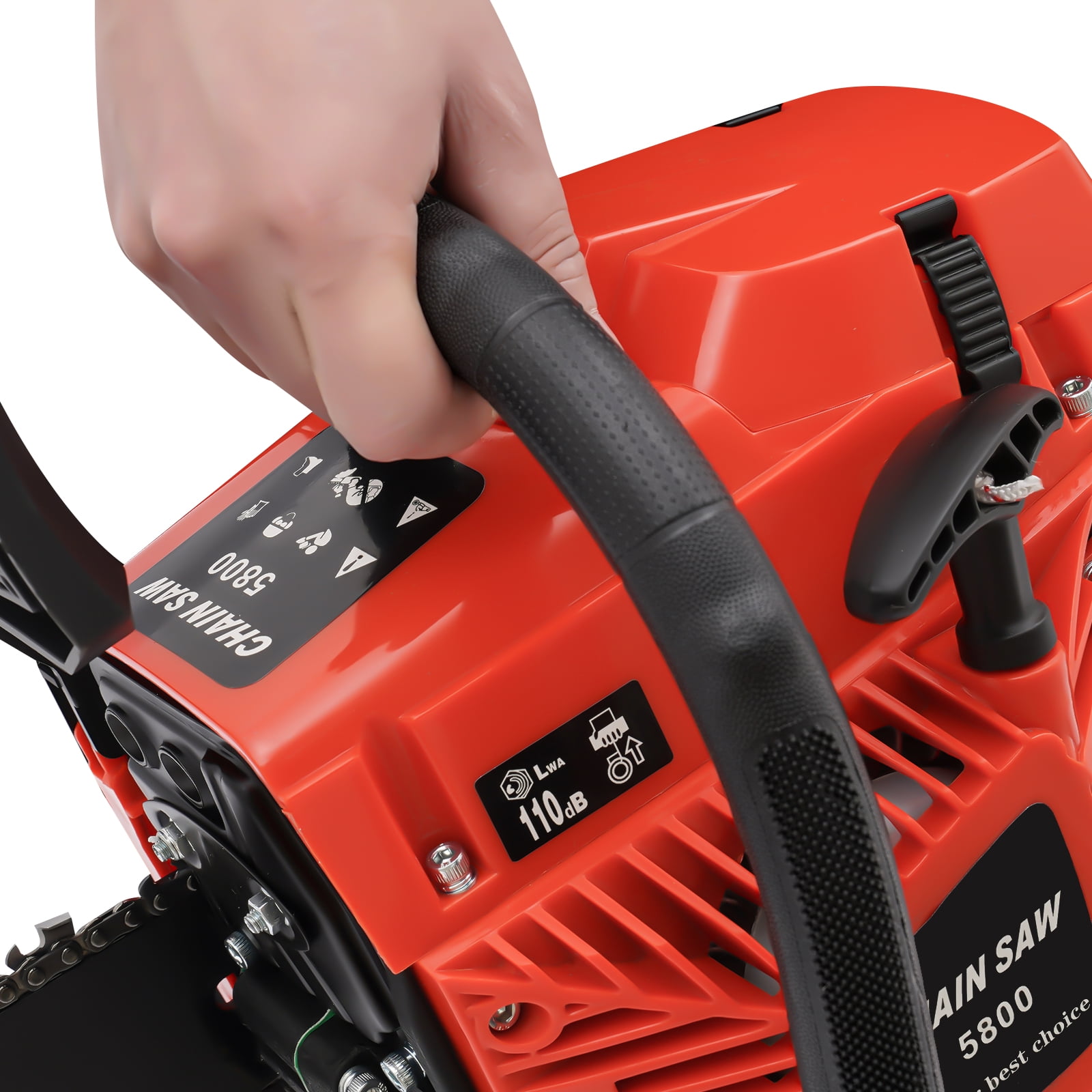 Wildnix Gasoline Chainsaw with 2-Stroke Engine, 20" Guide Bar, High Power, High Efficiency, Ergonomic Design for Easy Use