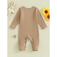 thumbnail image 4 of Suealasg Newborn Boys Girls Easter Jumpsuit 3M 6M 12M 18M Baby Spring Romper Bodysuit Infant Long Sleeve Crew Neck Ribbed Rabbit Print One Piece Playsuit, 4 of 9
