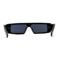 thumbnail image 2 of Womens Mod Flat Top Narrow Shield Exposed Side Lens Sunglasses All Black, 2 of 4