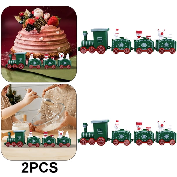 DQrwqpou Juego Tren Navidad 2 Uds. Juguete Adorno Navideño Regalo para Del (verde)