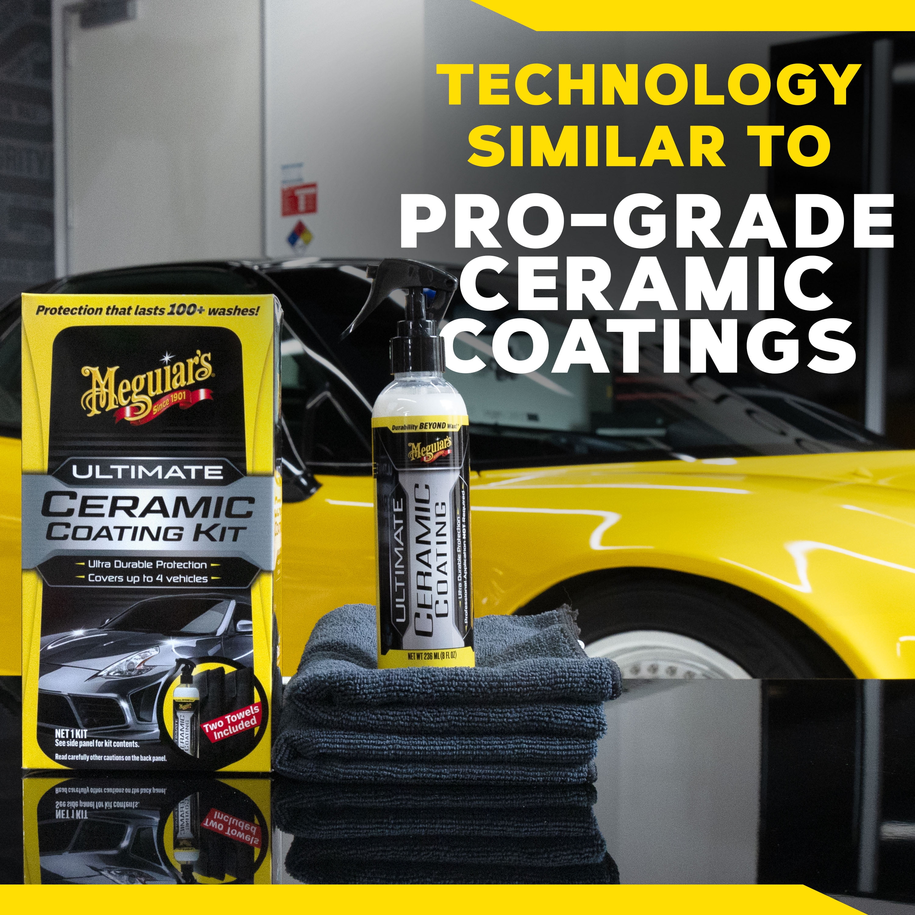 Meguiar's Ultimate Ceramic Coating Kit, Ceramic Protection, Includes Premium Microfiber Towels