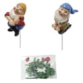 thumbnail image 2 of Garden Gnome Plug In Statues White Bearded Elderly Shape Weather Resistant Outdoor Compatible Ornament with Simulated Rattan for Garden Balcony Flower Pot Patio Yard Landscape Decor, 2 of 9